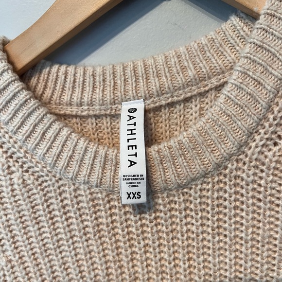Athleta wool Sierra Crew Sweater in oatmeal size XXS NWT - Picture 5 of 6